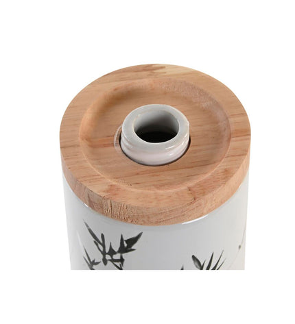 Black and white ceramic soap dispenser from DKD Home Decor, 8x9x17.5 cm, suitable for bathroom and kitchen use.