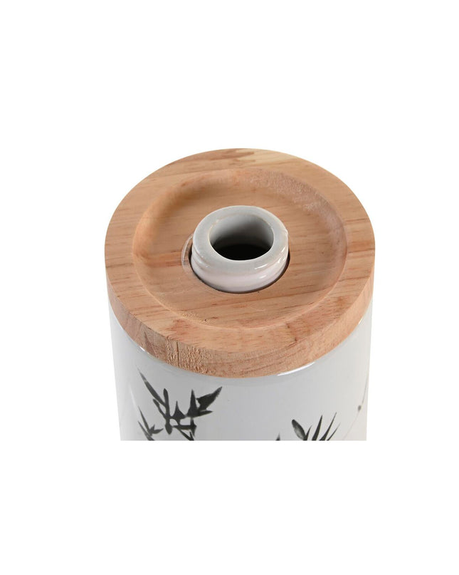 Black and white ceramic soap dispenser from DKD Home Decor, 8x9x17.5 cm, suitable for bathroom and kitchen use.
