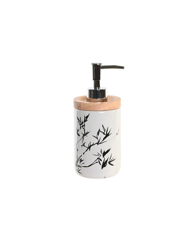 Black and white ceramic soap dispenser by DKD Home Decor, 8x9x17.5 cm, designed for bathroom and home use.