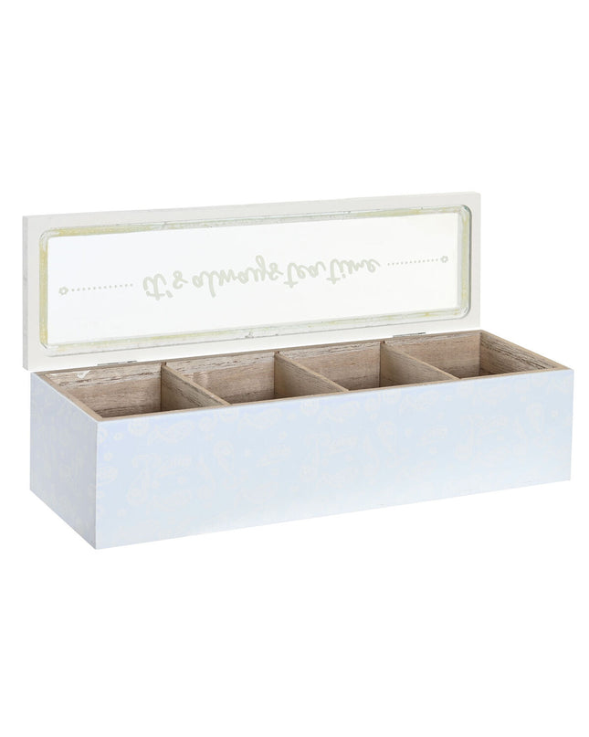DKD Home Decor infusion box in blue and pink with three wooden MDF compartments, perfect for house and kitchen use.