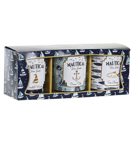 Set of three DKD Home Decor blue crystal outdoor candles with 17x5x6 cm dimensions for garden decoration.