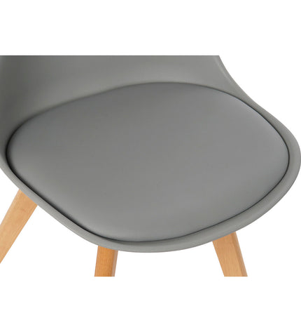 DKD Home Decor brown and gray dining chair with beechwood legs, foam padding, and polypropyleen upholstery, 48x55x83 cm