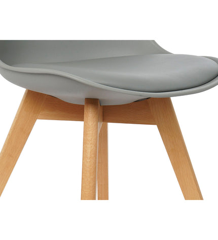 DKD Home Decor brown and gray chair with natural beech wood legs, foam and polypropylene upholstery, 48x55x83 cm.