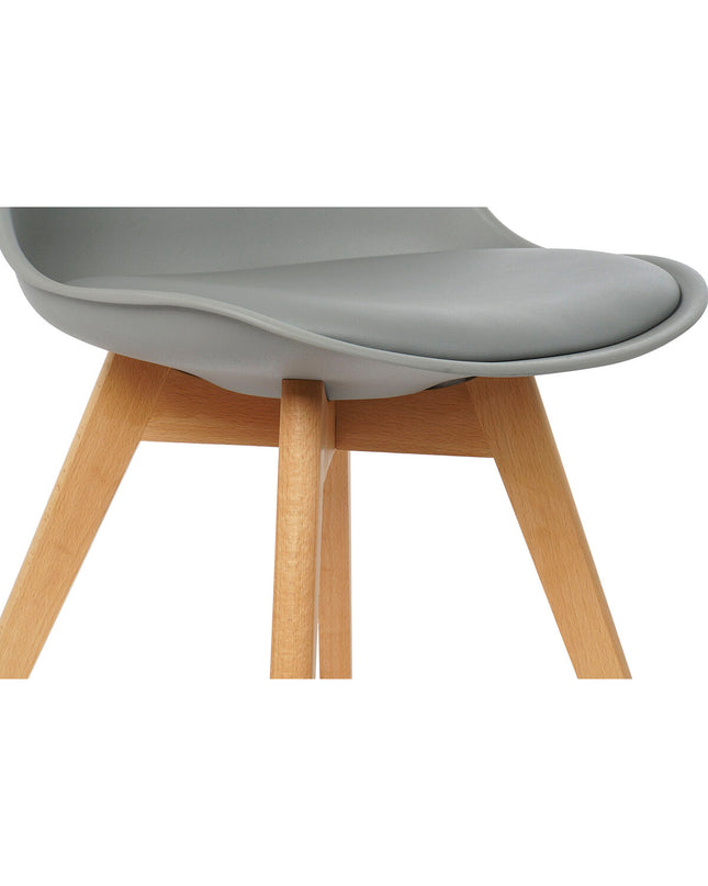 DKD Home Decor brown and gray chair with natural beech wood legs, foam and polypropylene upholstery, 48x55x83 cm.