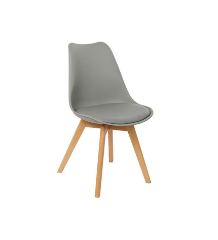 DKD Home Decor brown and gray wooden chair with foam and polypropyleen upholstery, measuring 48x55x83 cm.