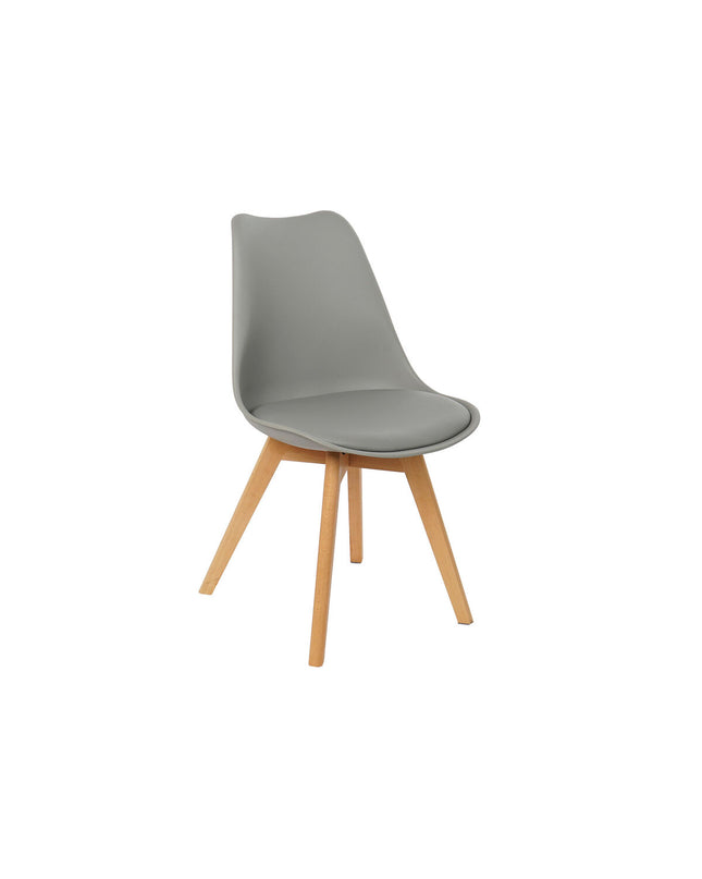 DKD Home Decor brown and gray wooden chair with foam and polypropyleen upholstery, measuring 48x55x83 cm.