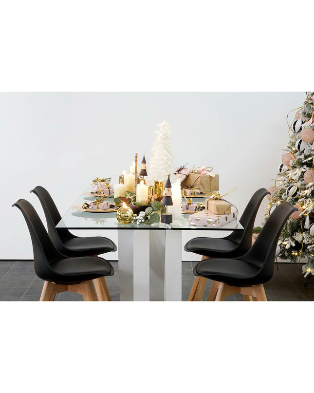 Black DKD Home Decor chair with dimensions 48x55x83 cm, modern design, suitable for home or kitchen use.