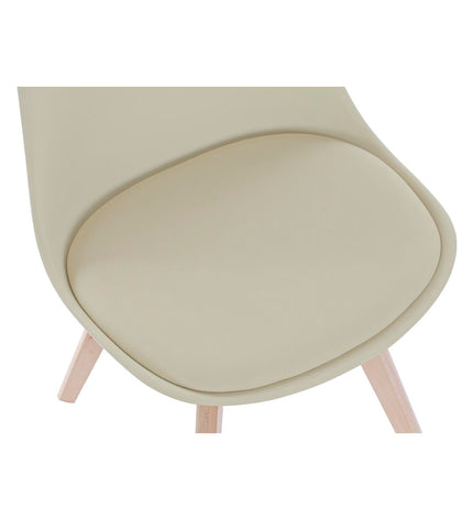 Beige DKD Home Decor chair with natural foam and beechwood legs, measuring 48x54x82 cm, suitable for home and kitchen use.