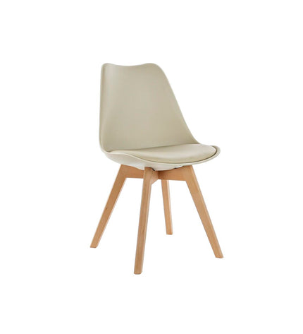DKD Home Decor beige chair with natural foam, beechwood legs, made of polypropylene and polyurethane, measuring 48x54x82 cm
