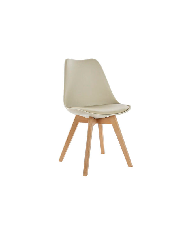 DKD Home Decor beige chair with natural foam, beechwood legs, made of polypropylene and polyurethane, measuring 48x54x82 cm