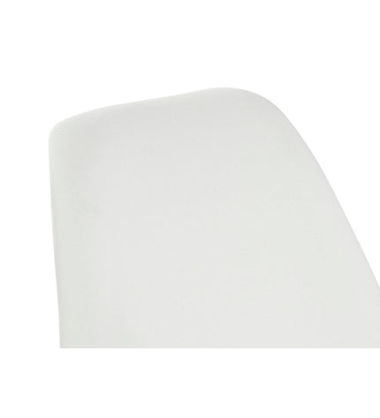 White DKD Home Decor armchair with wooden legs, measuring 48x56x83 cm, suitable for home and kitchen seating.