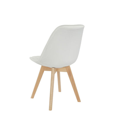 DKD Home Decor white chair with 48x56x83 cm wooden frame, suitable for home and kitchen seating.