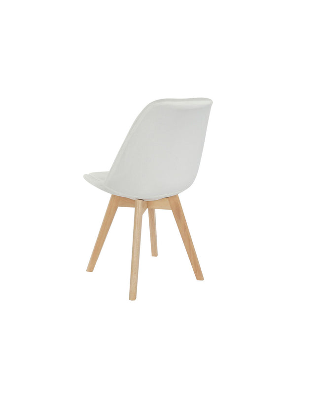DKD Home Decor white chair with 48x56x83 cm wooden frame, suitable for home and kitchen seating.