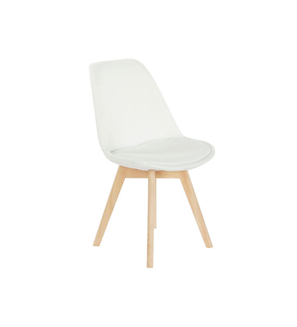 DKD Home Decor white chair with wooden legs, dimensions 48x56x83 cm, designed for home decor and furniture.