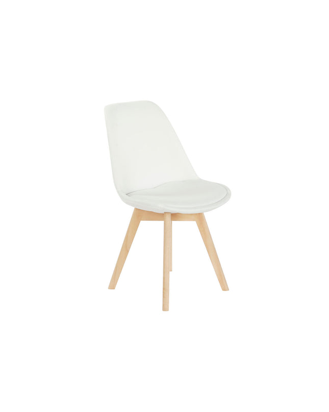 DKD Home Decor white chair with wooden legs, dimensions 48x56x83 cm, designed for home decor and furniture.
