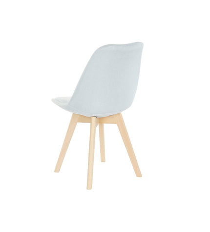 Blue and beige DKD Home Decor chair with polyester upholstery, foam padding, beechwood legs, measuring 48x56x83 cm.