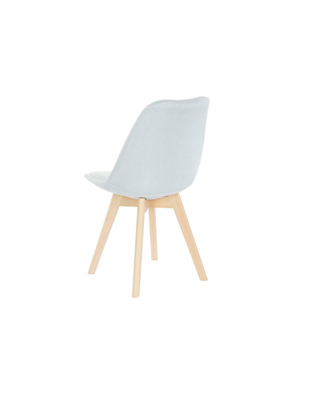 Blue and beige DKD Home Decor chair with polyester upholstery, foam padding, beechwood legs, measuring 48x56x83 cm.