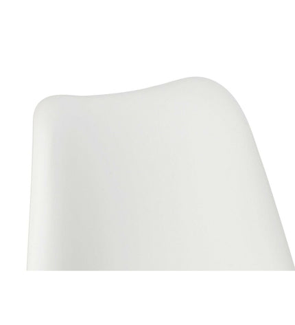 White and gold DKD Home Decor chair with wooden legs, measuring 63x57x73 cm, suitable for home and kitchen interiors.