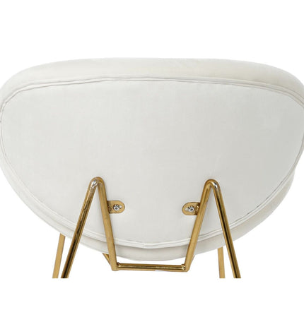 White and gold DKD Home Decor chair with wooden legs, measuring 63x57x73 cm, suitable for home and kitchen decor.
