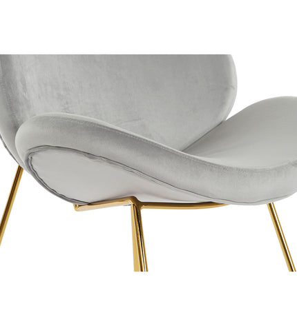 Gouden lichtgrijze DKD Home Decor stoel with wooden legs, measuring 62x58x73 cm, modern and stylish indoor furniture.
