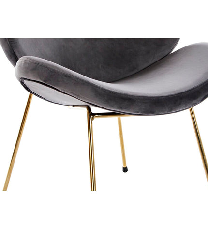 Black and gold DKD Home Decor chair with polyester and metal, measuring 62x58x73 cm, suitable for home and kitchen furniture.