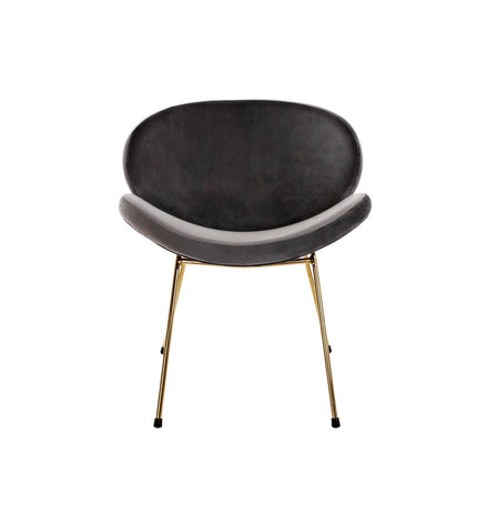 Black and gold DKD Home Decor chair with polyester and metal frame, measuring 62x58x73 cm, suitable for home and kitchen.