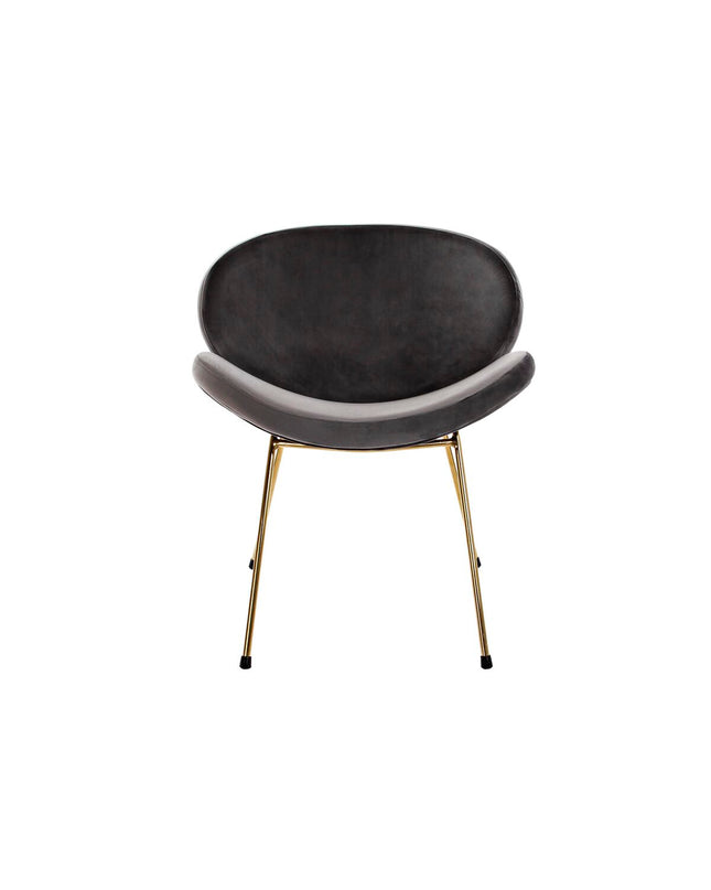 Black and gold DKD Home Decor chair with polyester and metal frame, measuring 62x58x73 cm, suitable for home and kitchen.