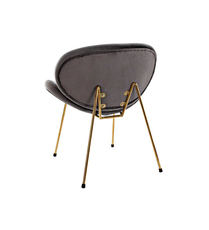 Black and gold DKD Home Decor chair with polyester upholstery and metal frame, measuring 62 x 58 x 73 cm.