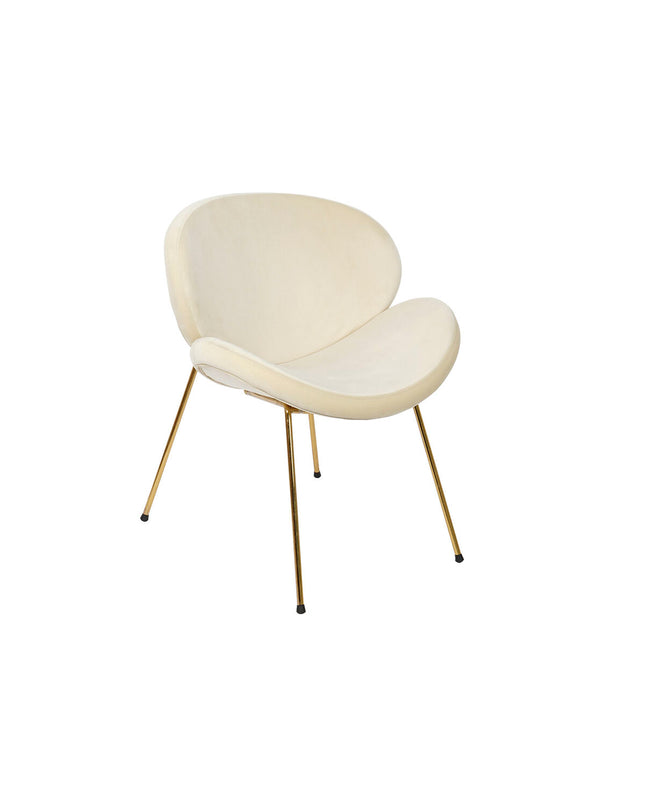 Beige DKD Home Decor chair with gold accents, measuring 63x57x73 cm, stylish house and kitchen furniture.
