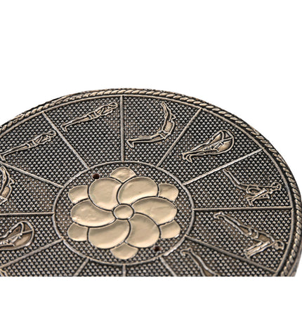 DKD Home Decor essential oil burner in wood and aluminum, 10x10x1 cm, designed for incense and aromatherapy.