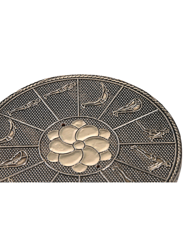 DKD Home Decor essential oil burner in wood and aluminum, 10x10x1 cm, designed for incense and aromatherapy.