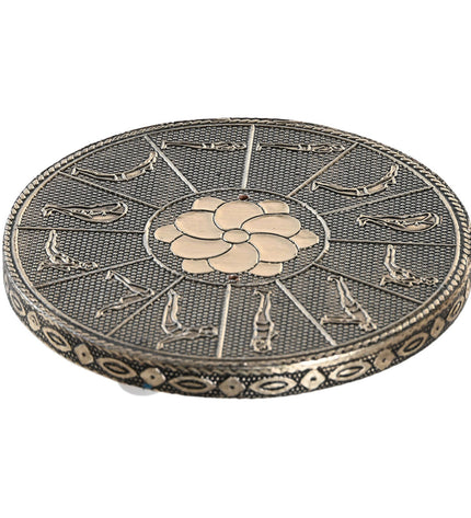 DKD Home Decor essential oil burner in wood and aluminum, 10x10x1 cm, used for incense and home aromatherapy.