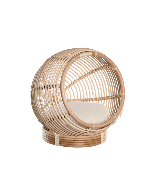 DKD Home Decor hondenbed in natuurlijk rotan, 55x50x55 cm, suitable for small pets, with a cozy and stylish design.