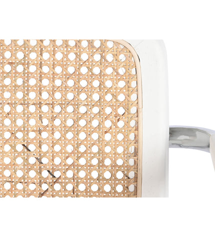 DKD Home Decor armchair with natural rattan and elmhout, white and silver finish, measuring 65.5 x 62 x 79 cm, stylish home furniture