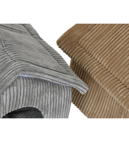 Two gray camel-shaped aluminum dog beds from DKD Home Decor, measuring 40x33x38 cm and 48x37x40 cm for small pets.