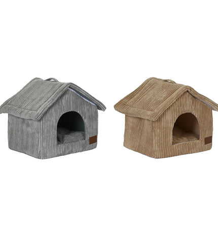 Two grey camel-shaped aluminium dog beds by DKD Home Decor, measuring 40x33x38 cm and 48x37x40 cm for small pets.