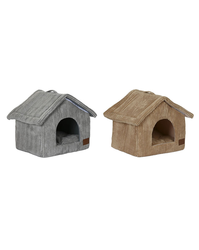 Two grey camel-shaped aluminium dog beds by DKD Home Decor, measuring 40x33x38 cm and 48x37x40 cm for small pets.