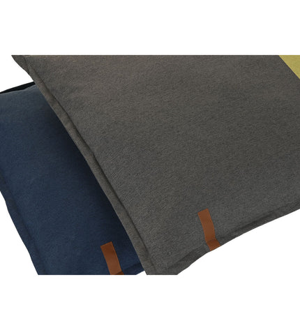 Pair of DKD Home Decor dog beds in gray and blue, measuring 90x70x10 cm, designed for small pets.