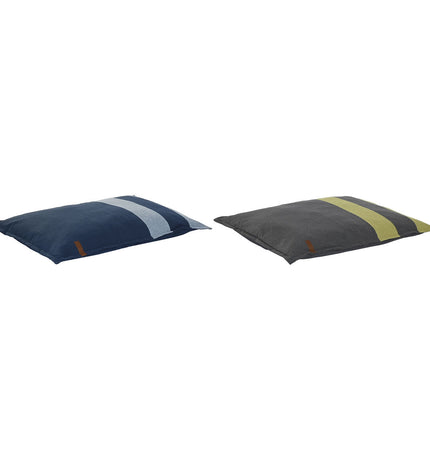 Pair of DKD Home Decor small animal beds in gray and blue, 90x70x10 cm, suitable for pets or small animals.