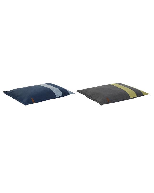 Pair of DKD Home Decor small animal beds in gray and blue, 90x70x10 cm, suitable for pets or small animals.