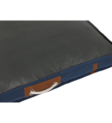 Pair of DKD Home Decor small dog beds in marine blue and light gray, 88x68x10 cm, suitable for small pets.