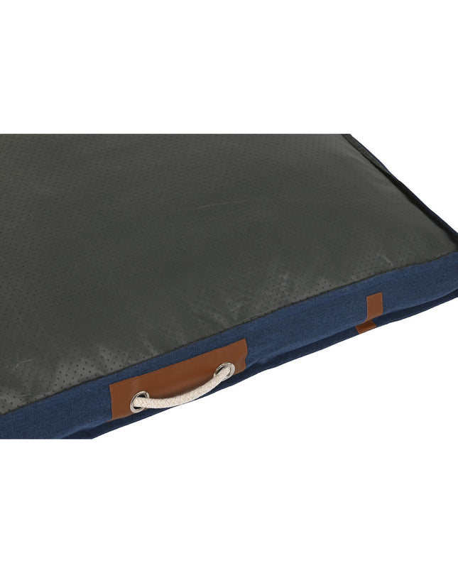 Pair of DKD Home Decor small dog beds in marine blue and light gray, 88x68x10 cm, suitable for small pets.