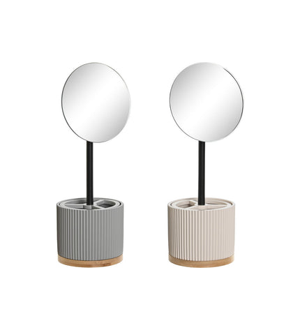 DKD Home Decor bathroom mirror with support, suitable for house and cooking spaces, featuring a sleek design with support stand.