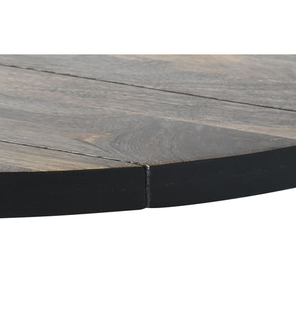 Black dining table by DKD Home Decor with natural mango wood surface, measuring 200x100x76 cm, in a modern home setting.