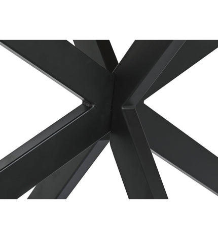Black DKD Home Decor dining table with natural mango wood top, metal legs, measuring 200 x 100 x 76 cm, modern home furniture