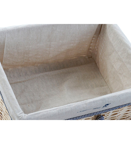 DKD Home Decor Mediterranean spiral basket set for home and bathroom, 48x38x13 cm, with woven design and sturdy handles.