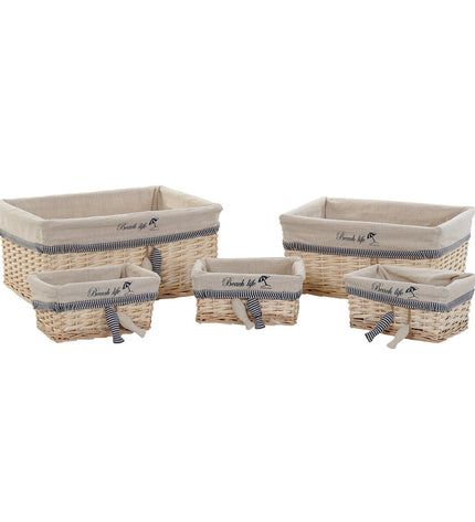 Mediterranean-style DKD Home Decor basket spelset with spiral design, suitable for house, kitchen, or bathroom use, 48x38x13 cm