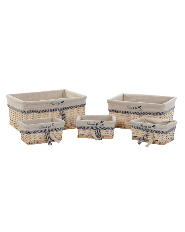Mediterranean-style DKD Home Decor basket spelset with spiral design, suitable for house, kitchen, or bathroom use, 48x38x13 cm