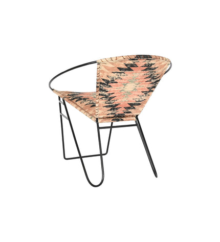 Colorful DKD Home Decor chair with multicolour upholstery, measuring 76x76x63 cm, suitable for home or kitchen furniture.