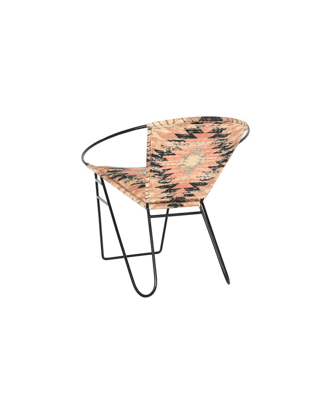 Colorful DKD Home Decor chair with multicolour upholstery, measuring 76x76x63 cm, suitable for home or kitchen furniture.